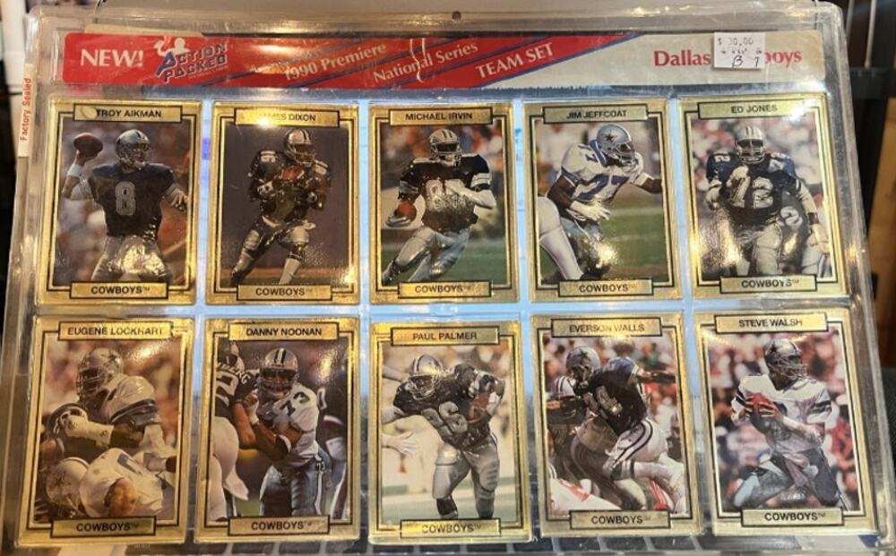 1990 Action Packed Dallas Cowboys Factory Sealed 10 Card Team Set Aikman
